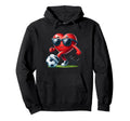 Funny Red Heart Soccer Player Hoodie - Streetwear Style Men Women - T-Shirt, Sweatshirt, Hoodie