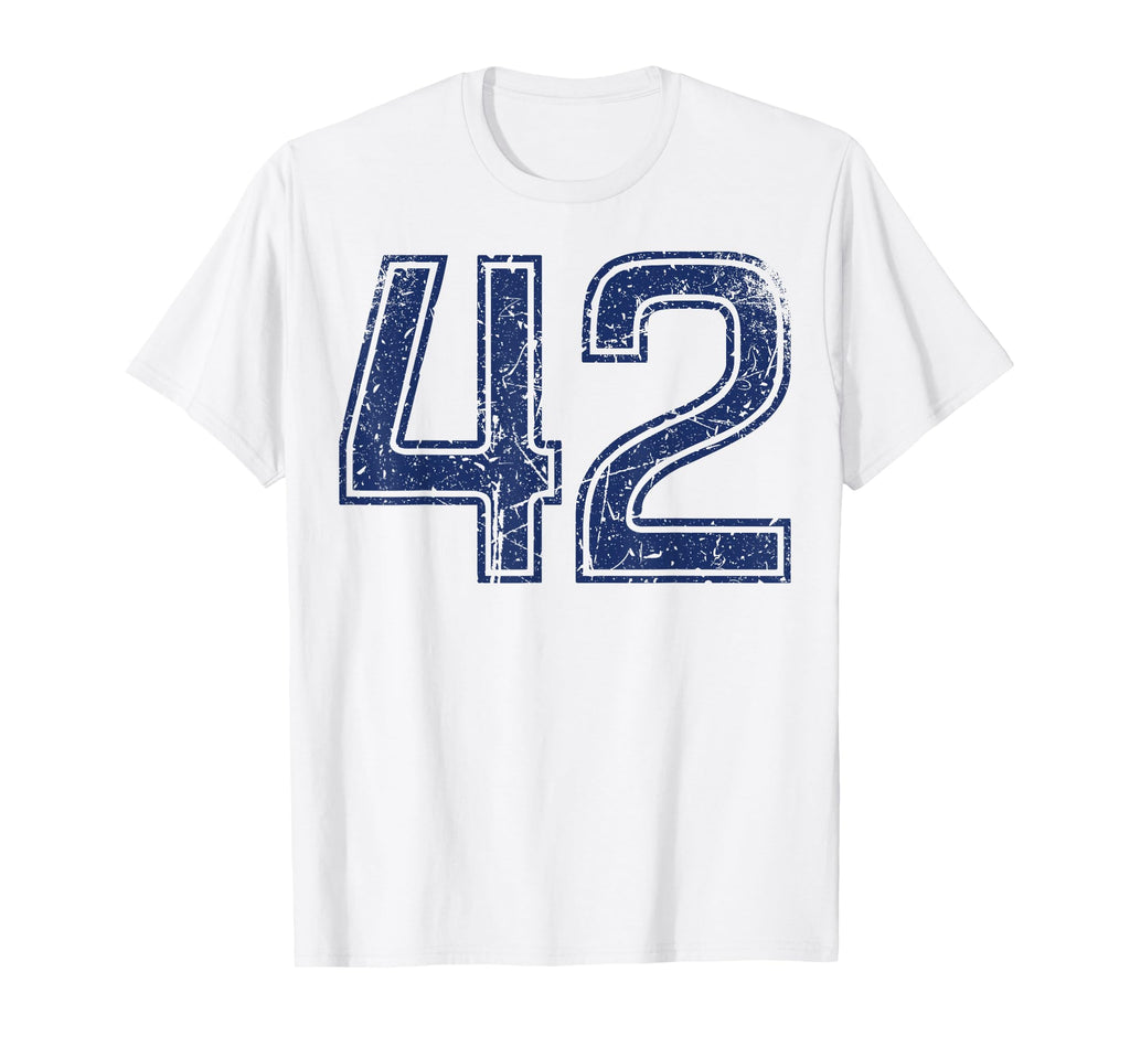 Blue Sports Team Number 42 T-Shirt - Graphic Print Unisex - T-Shirt, Sweatshirt, Hoodie