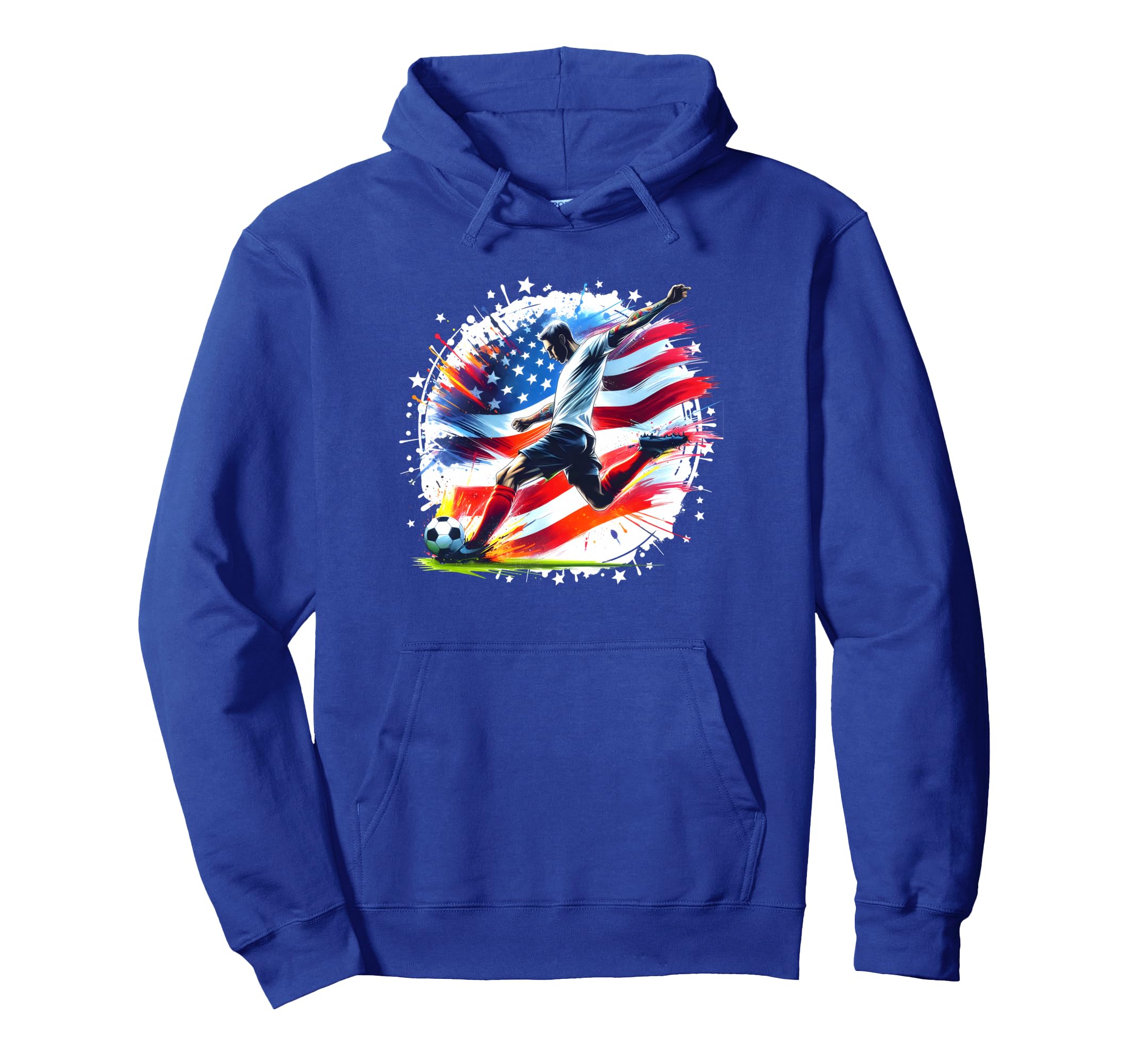 American Flag Soccer Player Teen Hoodie - Custom Art Print for Adults - T-Shirt, Sweatshirt, Hoodie