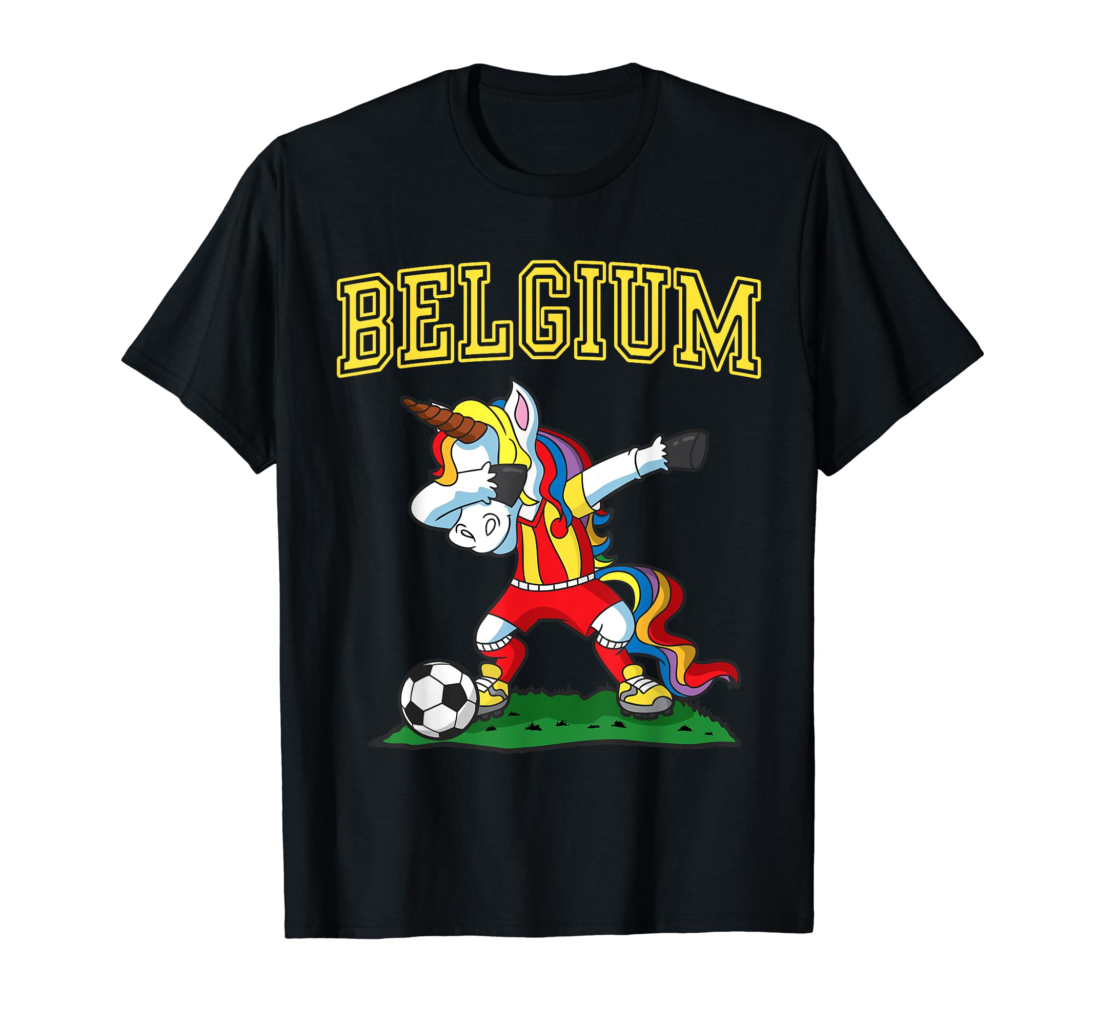 Belgium Soccer Dabbing Unicorn Belgian T-Shirt - Minimalist Print Men Women - T-Shirt, Sweatshirt, Hoodie