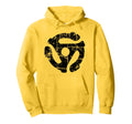 45 Rpm Vinyl Record Adapter Black Hoodie - Novelty Apparel Men Women - T-Shirt, Sweatshirt, Hoodie