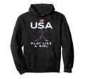Usa Flag Play Like Soccer Football Player Hoodie - Minimalist Print Unisex - T-Shirt, Sweatshirt, Hoodie