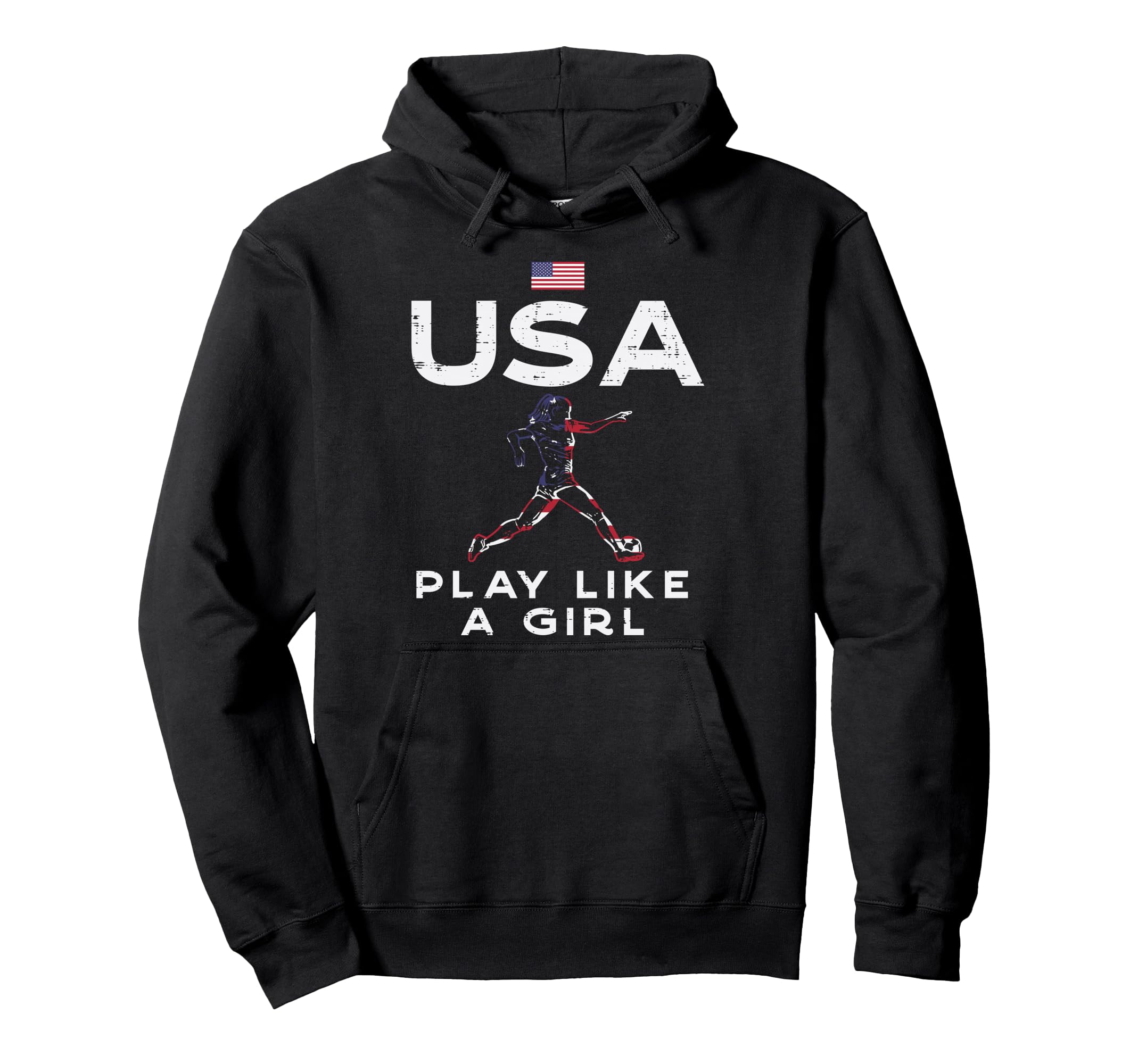 Usa Flag Play Like Soccer Football Player Hoodie - Minimalist Print Unisex - T-Shirt, Sweatshirt, Hoodie