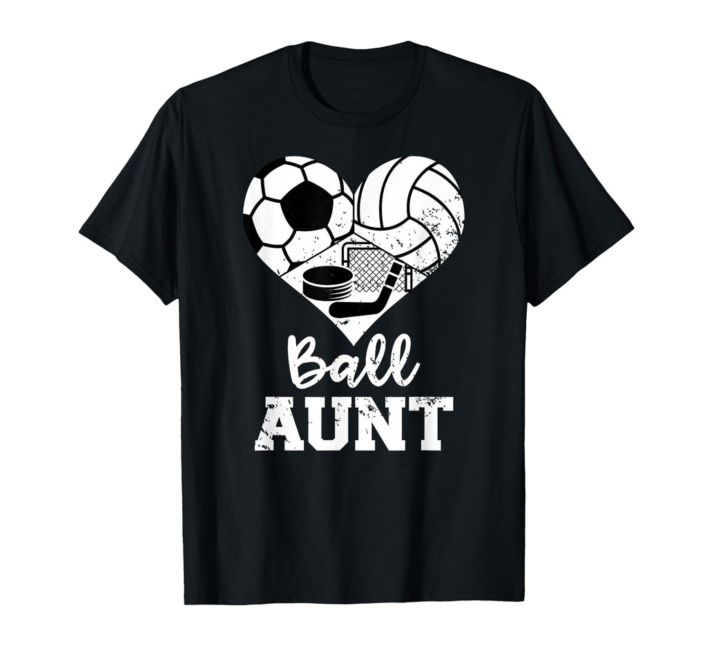 Ball Aunt Heart Funny Soccer Volleyball T-Shirt - Unique Graphic Unisex - T-Shirt, Sweatshirt, Hoodie