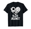 Ball Aunt Heart Funny Soccer Volleyball T-Shirt - Unique Graphic Unisex - T-Shirt, Sweatshirt, Hoodie
