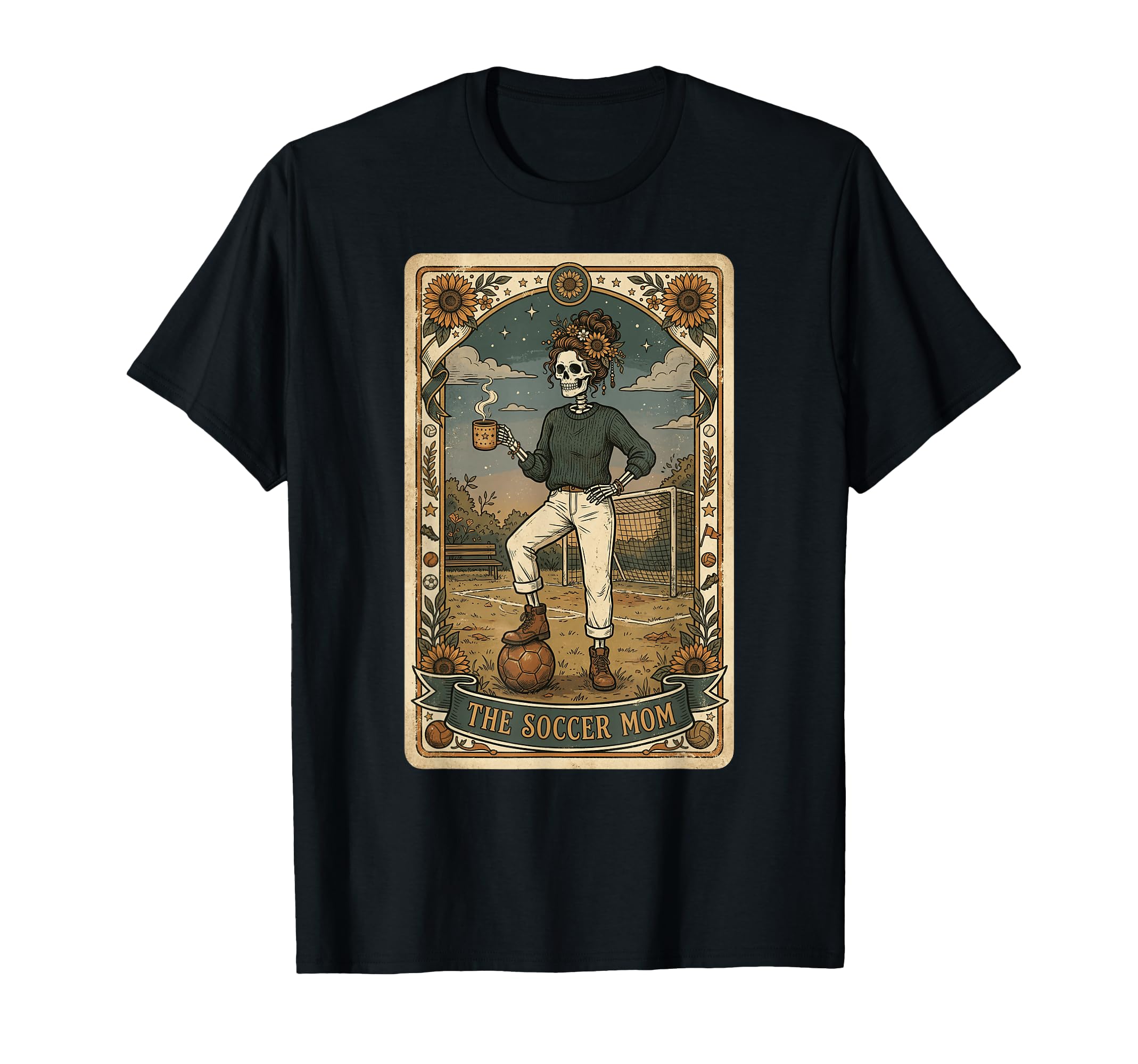 Soccer Mom Skeleton Tarot Card T-Shirt - Unique Graphic Men Women - T-Shirt, Sweatshirt, Hoodie