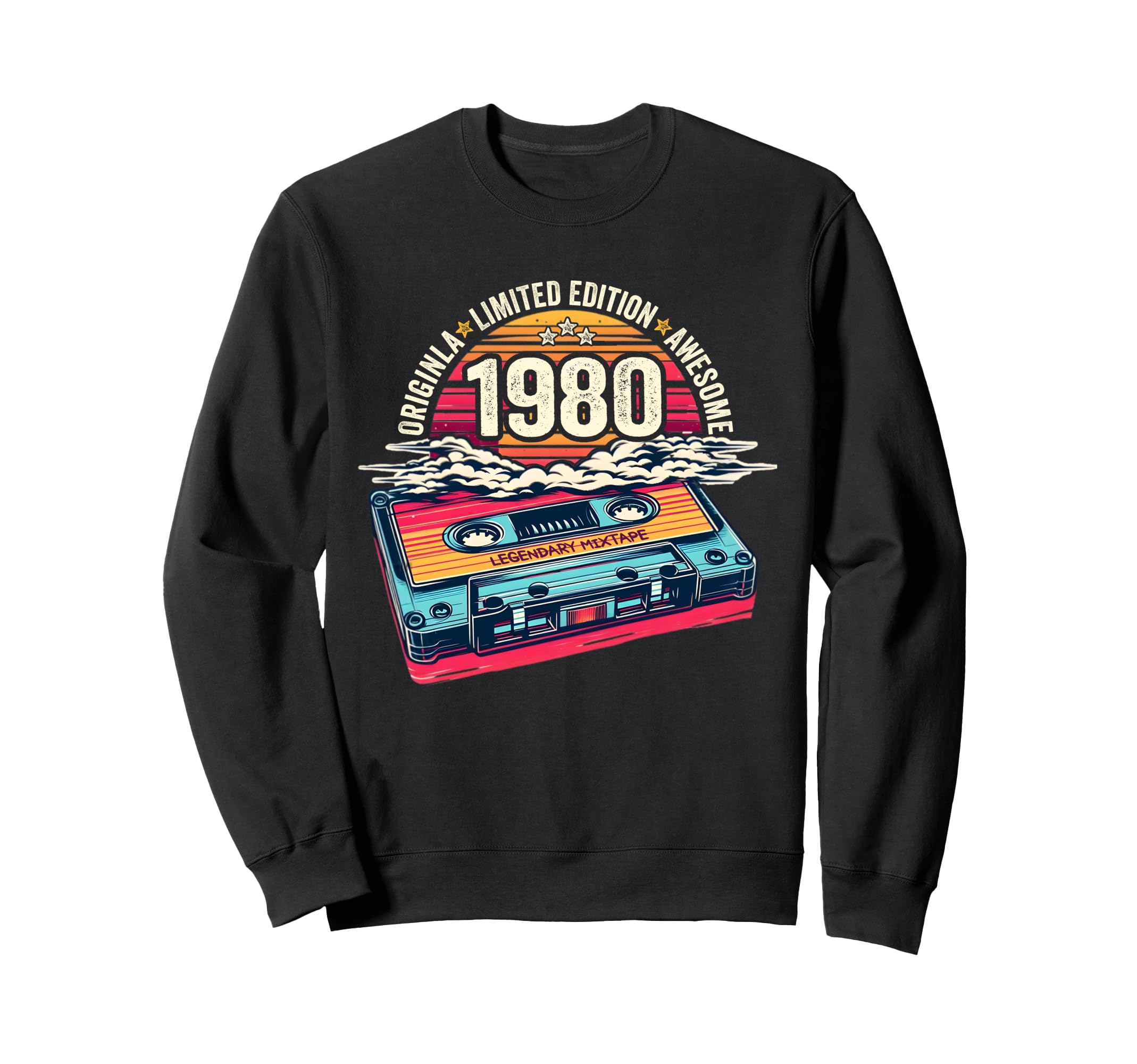 1980 Birthday Cassette Tape Sweatshirt - Casual Everyday Wear for Adults - T-Shirt, Sweatshirt, Hoodie