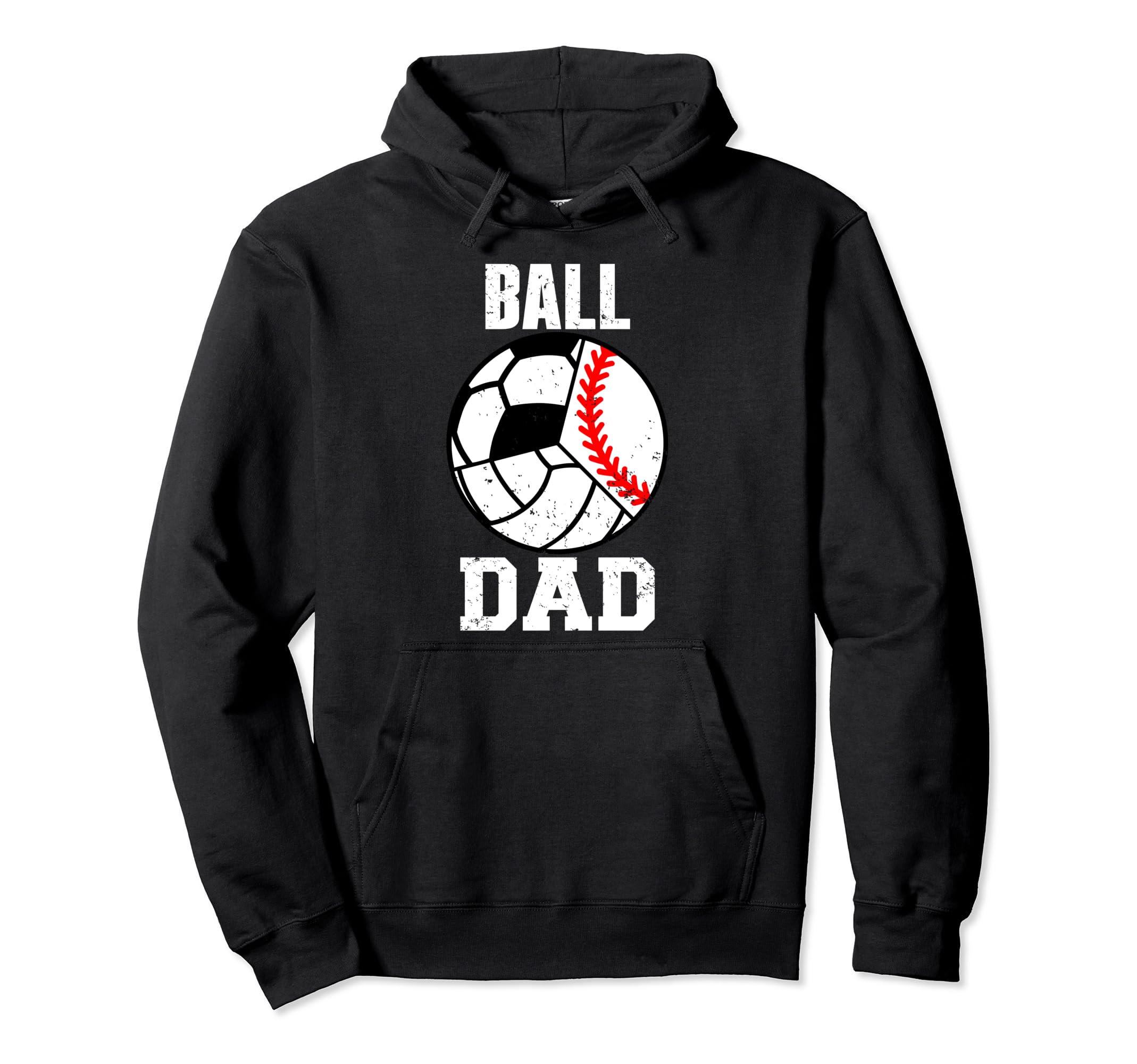 Ball Dad Funny Baseball Soccer Hoodie - Minimalist Print Men Women - T-Shirt, Sweatshirt, Hoodie