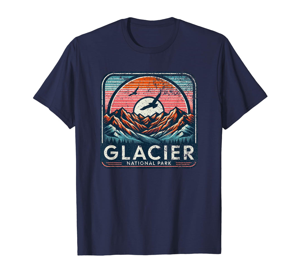 Glacier National Park Montana Usa Hoodie - Minimalist Print for Adults - T-Shirt, Sweatshirt, Hoodie