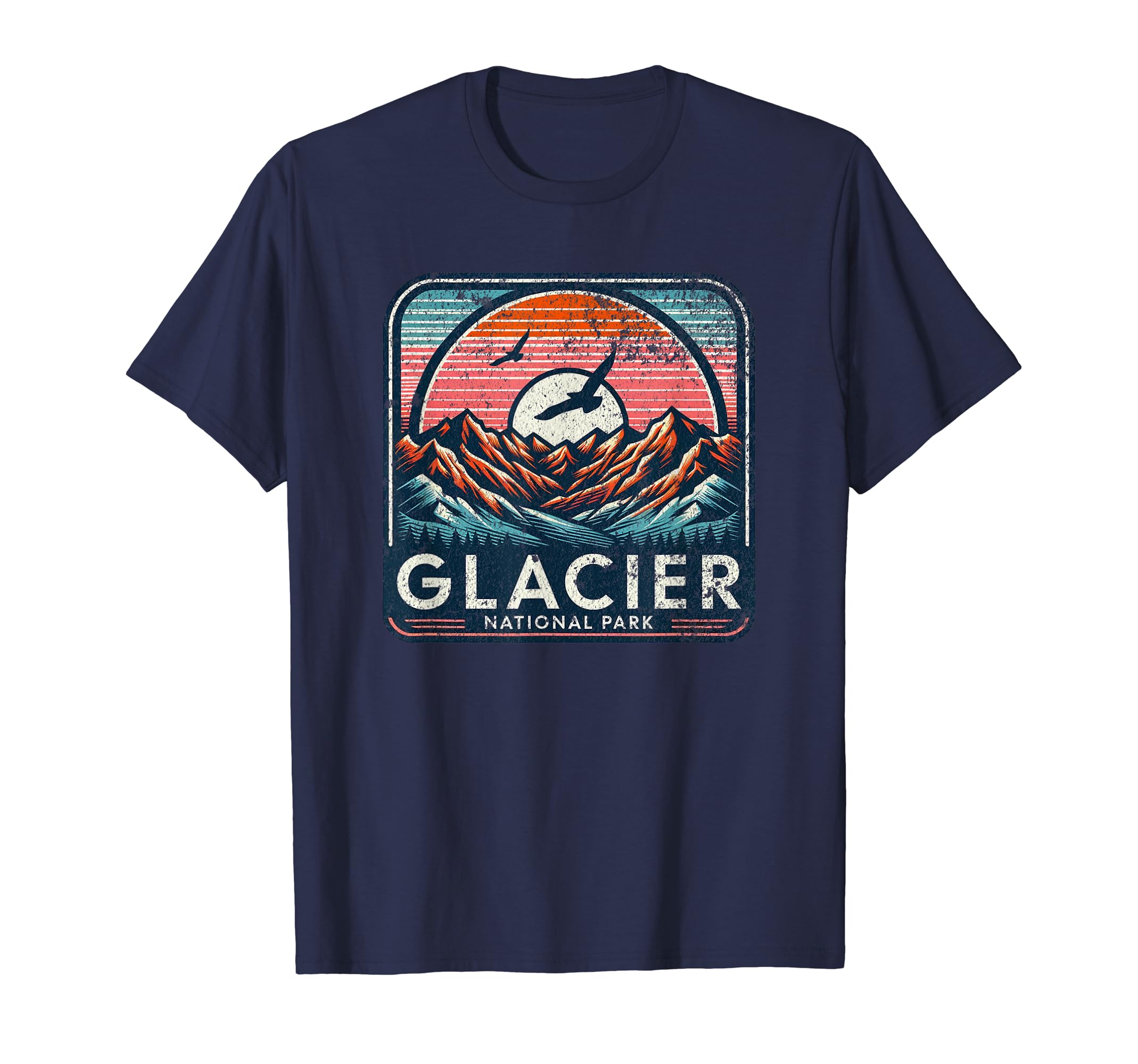 Glacier National Park Montana Usa Hoodie - Minimalist Print for Adults - T-Shirt, Sweatshirt, Hoodie