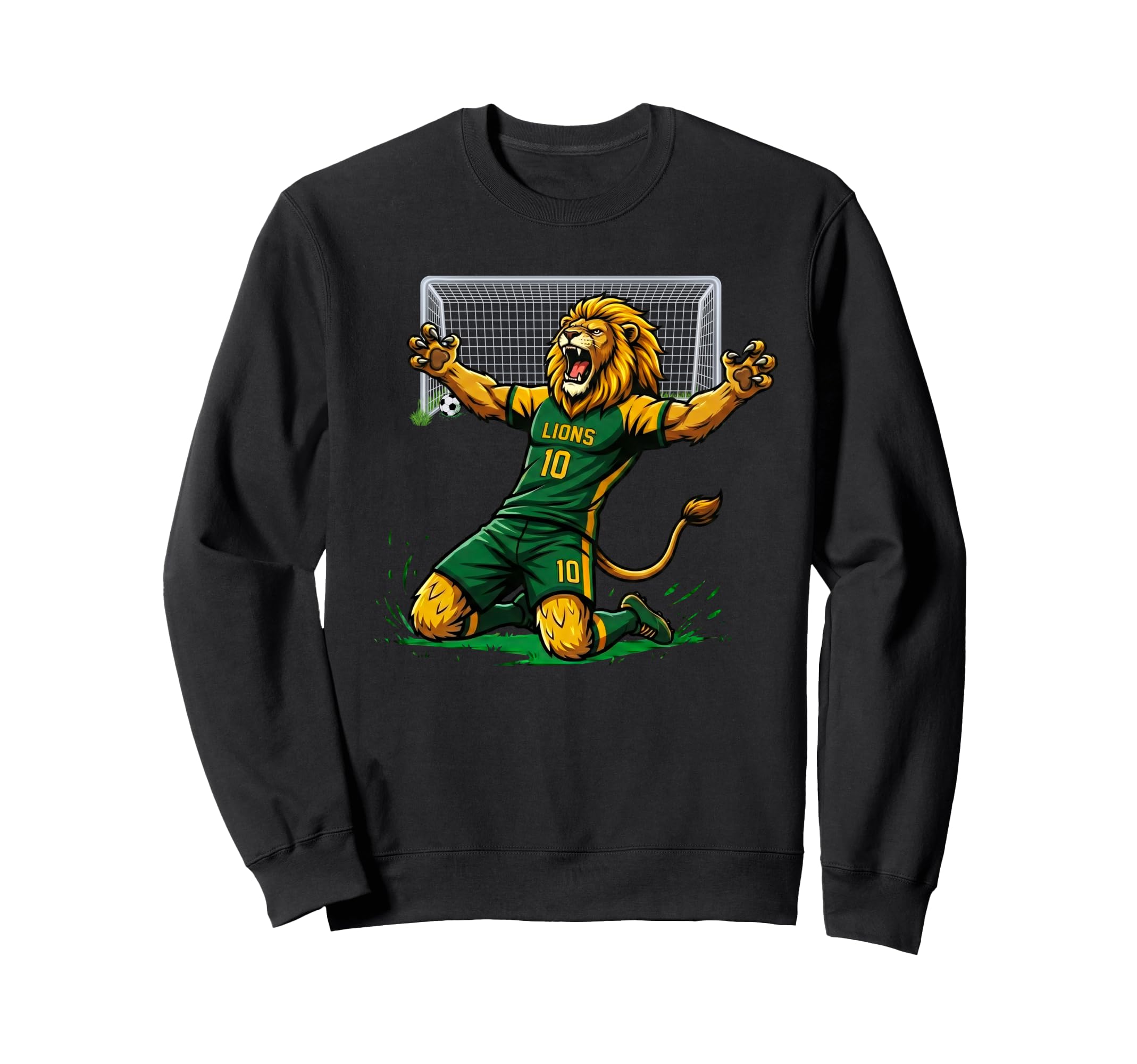 Lion Soccer Player Score Goal Knee Slide Sweatshirt - Graphic Print Unisex - T-Shirt, Sweatshirt, Hoodie