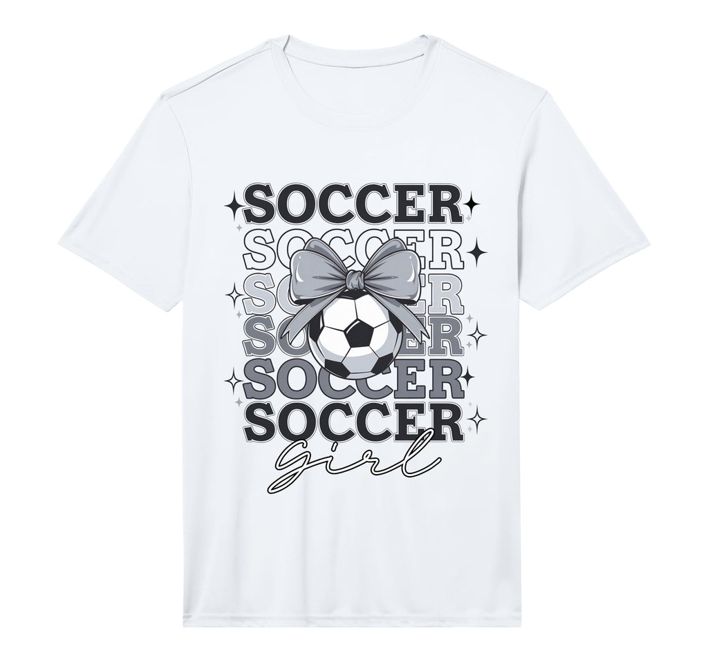 Groovy Soccer Coquette Bow Soccer T-Shirt - Graphic Print Unisex - T-Shirt, Sweatshirt, Hoodie