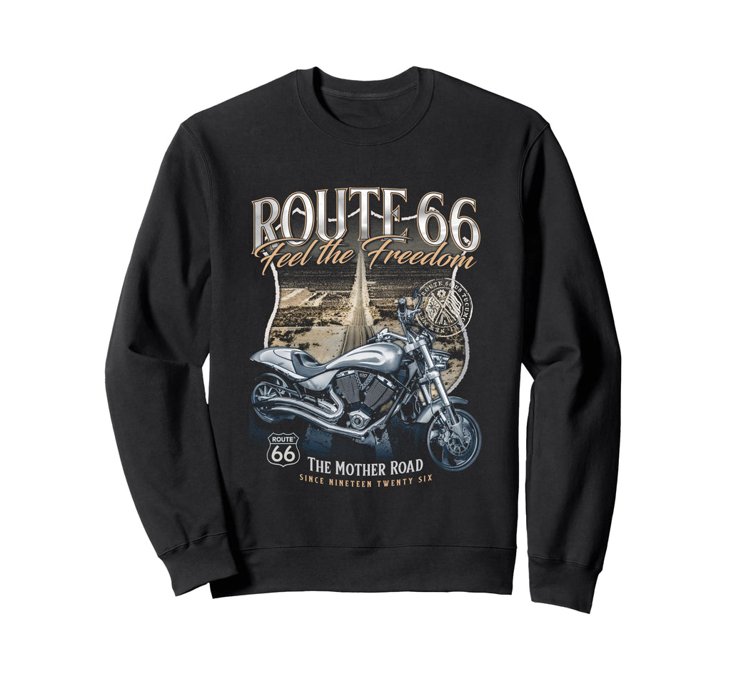 Route 66 Feel Freedom Sweatshirt - Custom Art Print Men Women - T-Shirt, Sweatshirt, Hoodie