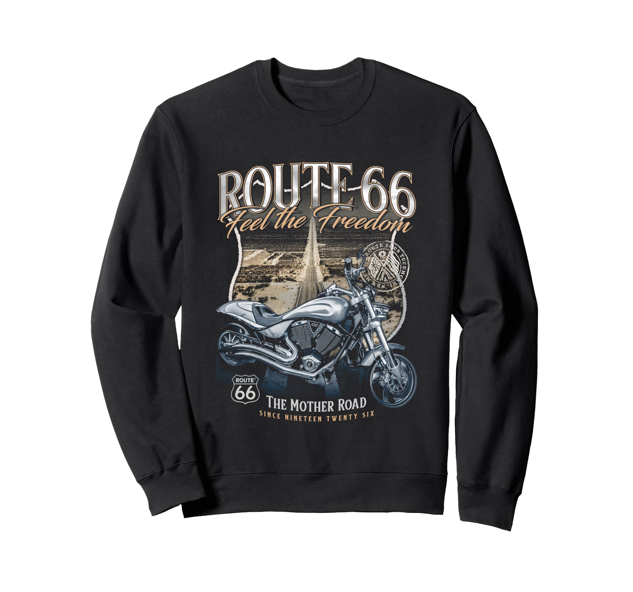 Route 66 Feel Freedom Sweatshirt - Custom Art Print Men Women - T-Shirt, Sweatshirt, Hoodie