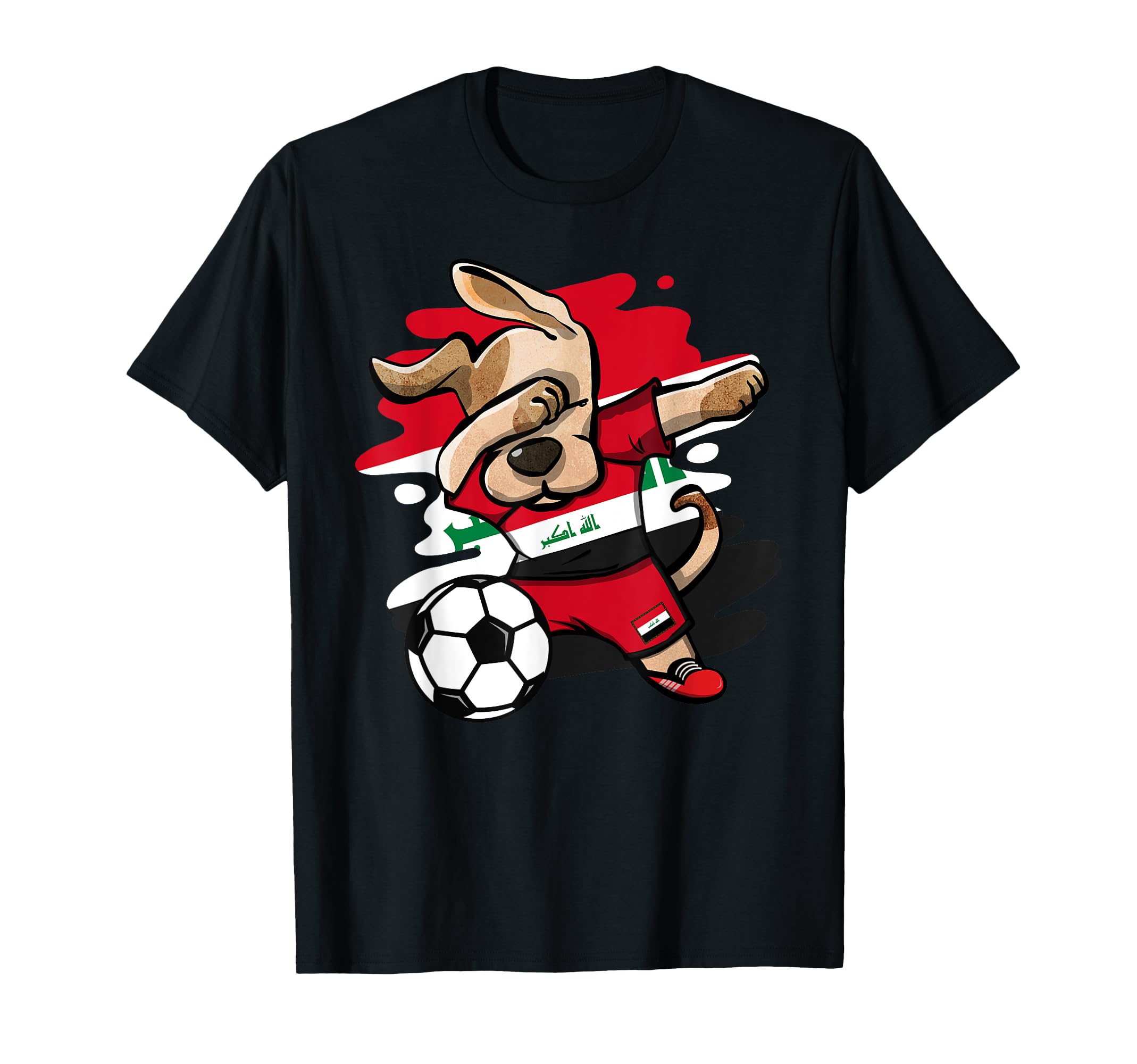 Dabbing Dog Iraq Soccer Fans Jersey T-Shirt - Streetwear Style Men Women - T-Shirt, Sweatshirt, Hoodie