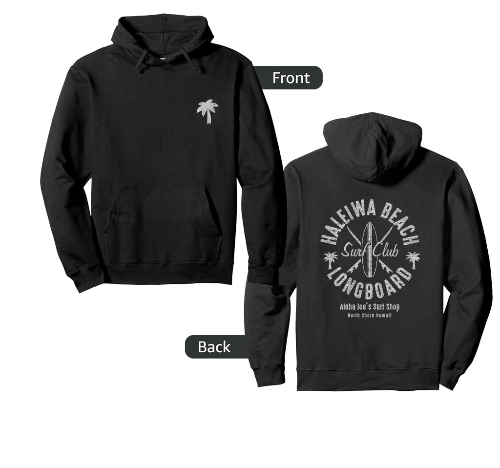 Haleiwa Beach Longboard Surf Club Hoodie - Unique Graphic Unisex - T-Shirt, Sweatshirt, Hoodie