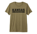 Kansas Soccer Black Text Tri Blend T-Shirt - Custom Art Print Men Women - T-Shirt, Sweatshirt, Hoodie