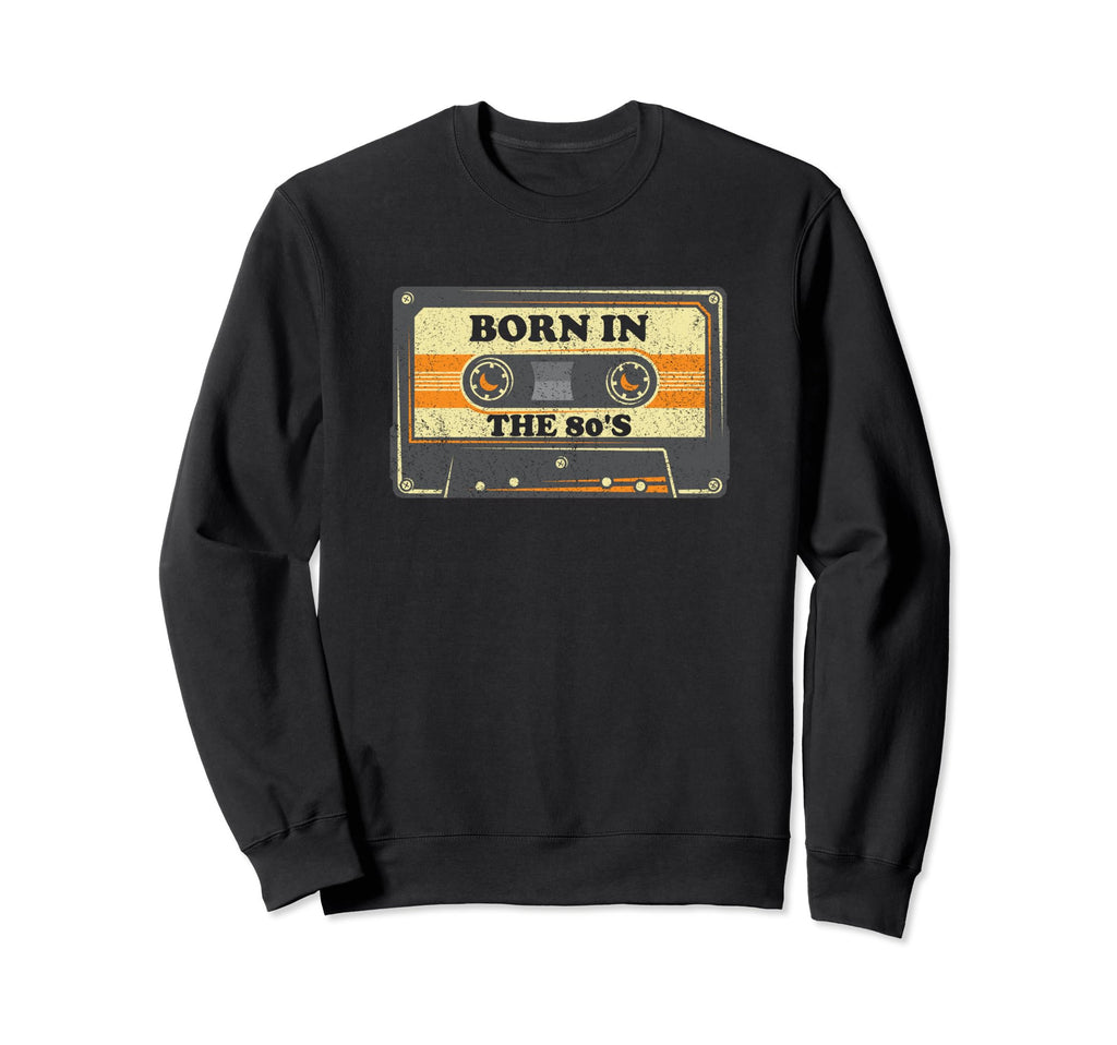 Born 80S Audio Cassette Tape 1980S Sweatshirt - Minimalist Print Men Women - T-Shirt, Sweatshirt, Hoodie