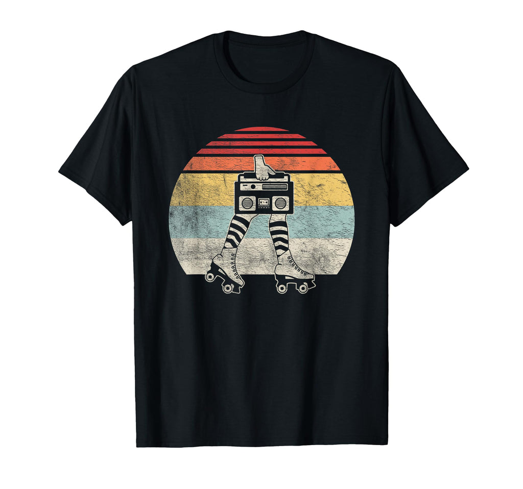 Roller Skating Boombox 70S 80S Sunset T-Shirt - Novelty Apparel for Adults - T-Shirt, Sweatshirt, Hoodie