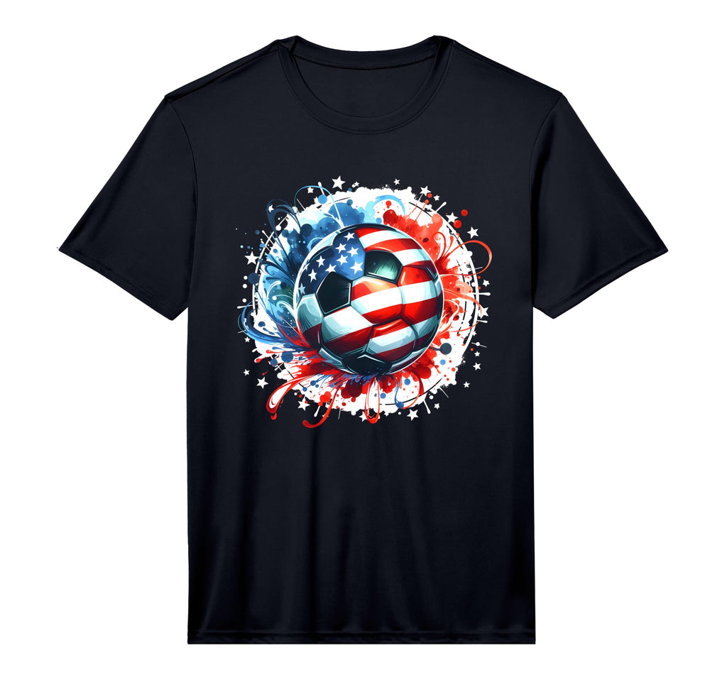 American Flag Soccer Ball Soccer Ball T-Shirt - Custom Art Print Unisex - T-Shirt, Sweatshirt, Hoodie