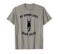 My Human Loves Beach Soccer Cat T-Shirt - Fun Novelty Design Men Women - T-Shirt, Sweatshirt, Hoodie