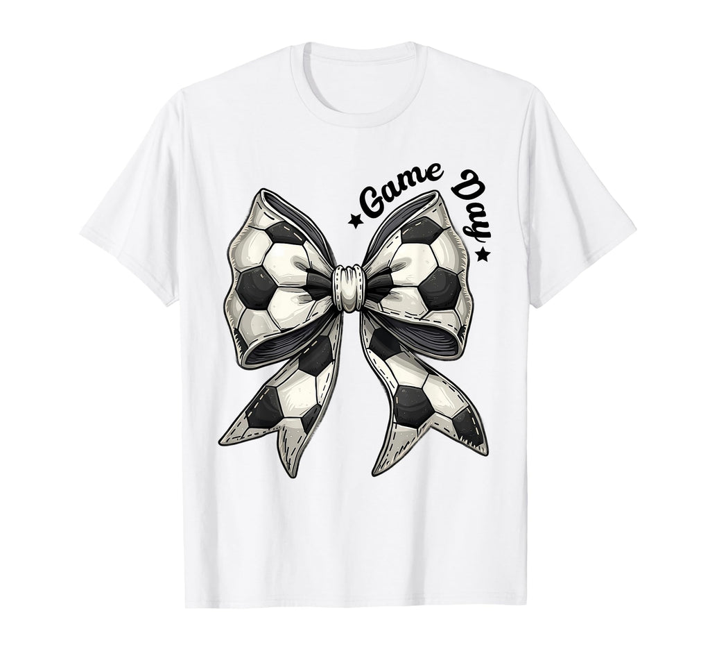 Game Day Soccer Bow Coquette Sports T-Shirt - Unique Graphic for Adults - T-Shirt, Sweatshirt, Hoodie