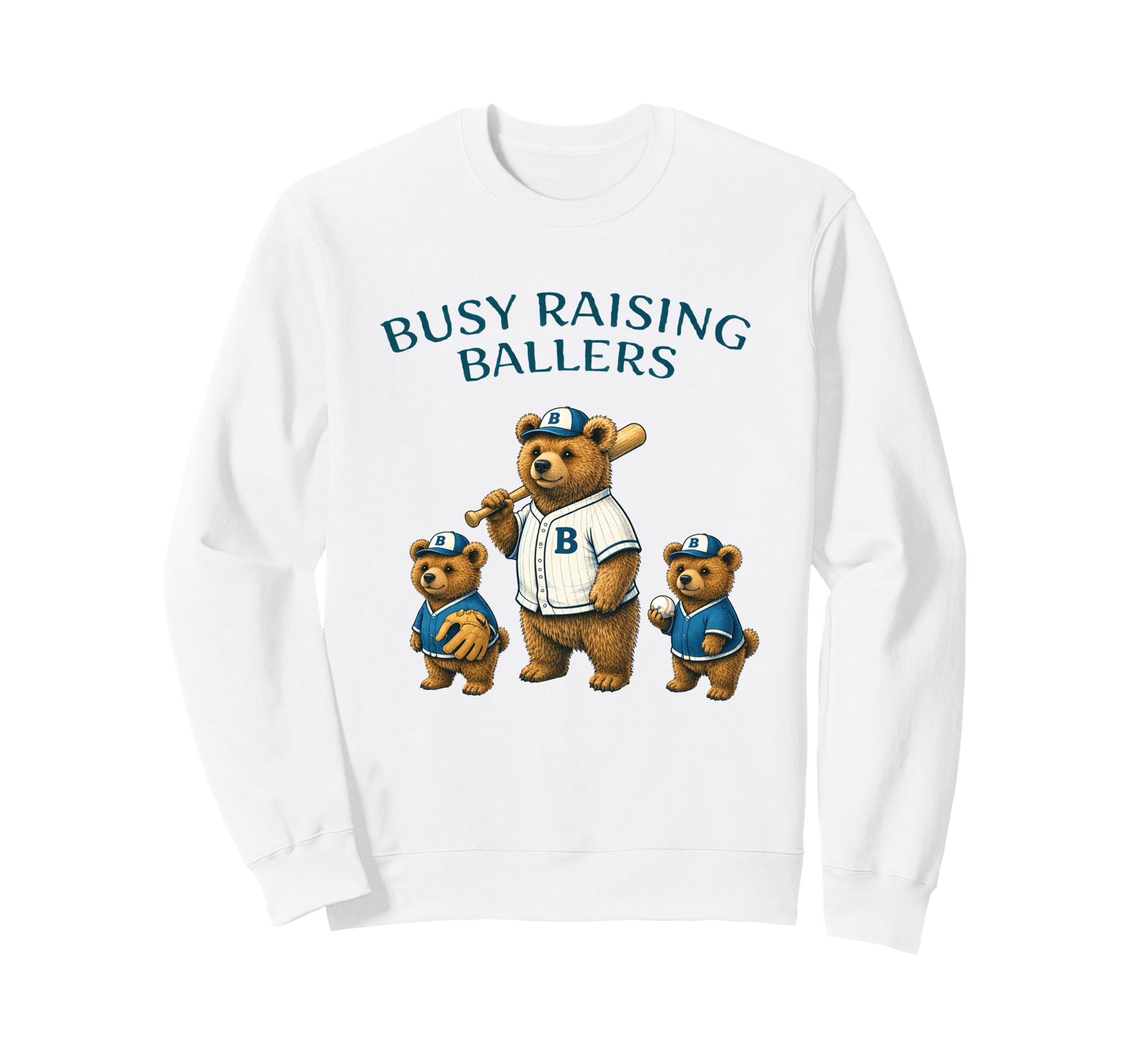 Busy Raising Baller Baseball Softball Sweatshirt - Novelty Apparel Unisex - T-Shirt, Sweatshirt, Hoodie