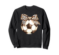 Leopard Ribbon Bow Soccer Sweatshirt - Streetwear Style for Adults - T-Shirt, Sweatshirt, Hoodie