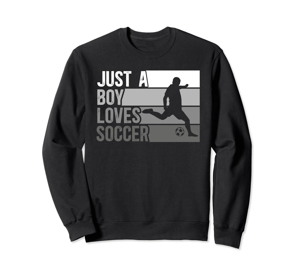 Funny Just Who Loves Soccer Sweatshirt - Minimalist Print Men Women - T-Shirt, Sweatshirt, Hoodie