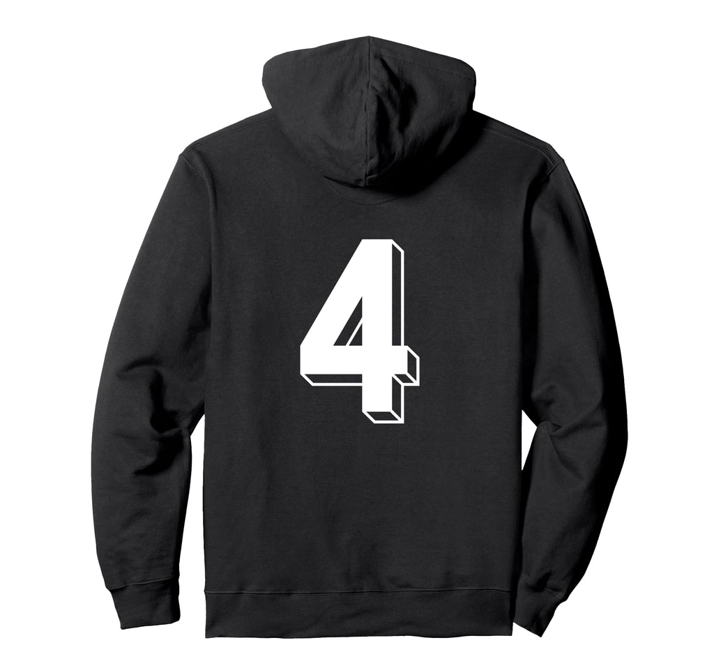 Number 4 Backside 80S 90S Team Hoodie - Casual Everyday Wear for Adults - T-Shirt, Sweatshirt, Hoodie