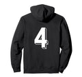 Number 4 Backside 80S 90S Team Hoodie - Casual Everyday Wear for Adults - T-Shirt, Sweatshirt, Hoodie
