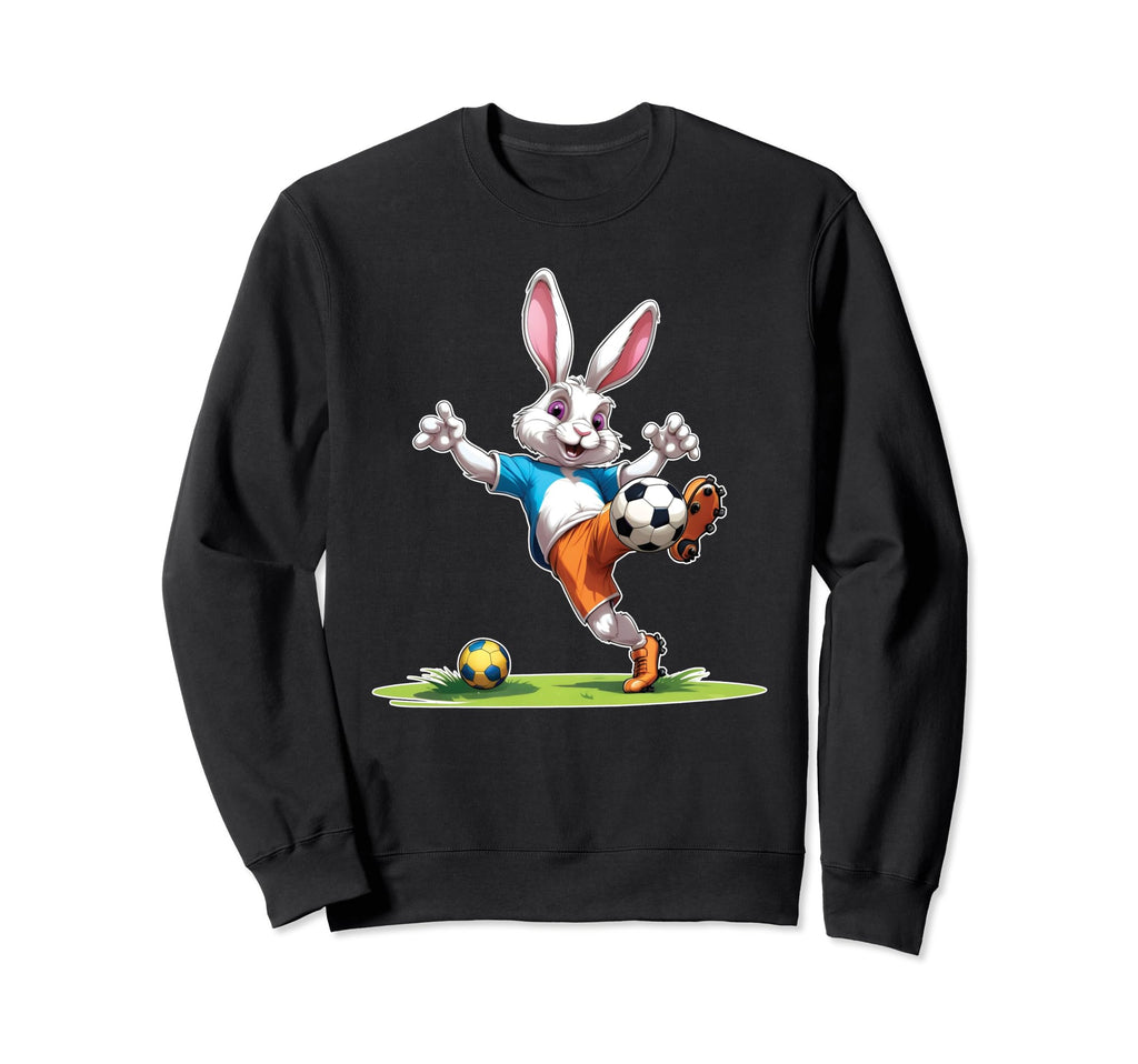 Easter Bunny Playing Soccer Sweatshirt - Aesthetic Graphic Men Women - T-Shirt, Sweatshirt, Hoodie