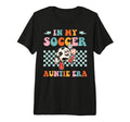 My Soccer Auntie Era Groovy Proud Soccer T-Shirt - Graphic Print Unisex - T-Shirt, Sweatshirt, Hoodie