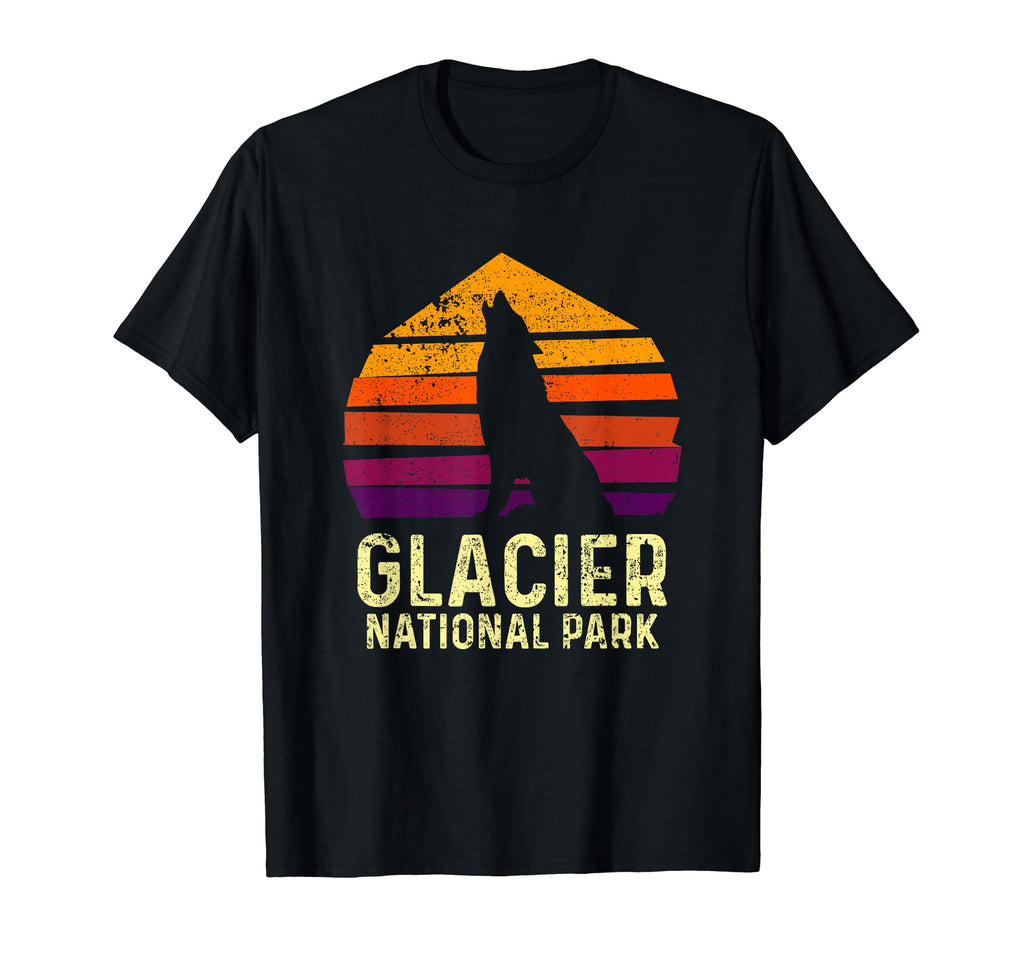 Glacier National Park Montana Wolf T-Shirt - Novelty Apparel Men Women - T-Shirt, Sweatshirt, Hoodie