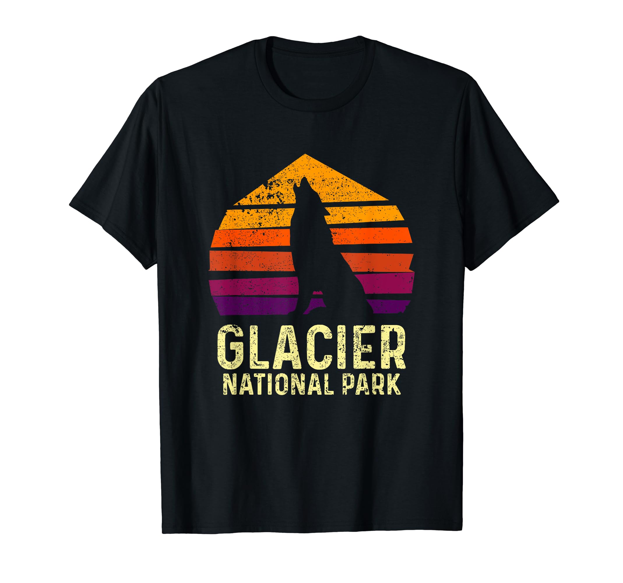 Glacier National Park Montana Wolf T-Shirt - Novelty Apparel Men Women - T-Shirt, Sweatshirt, Hoodie