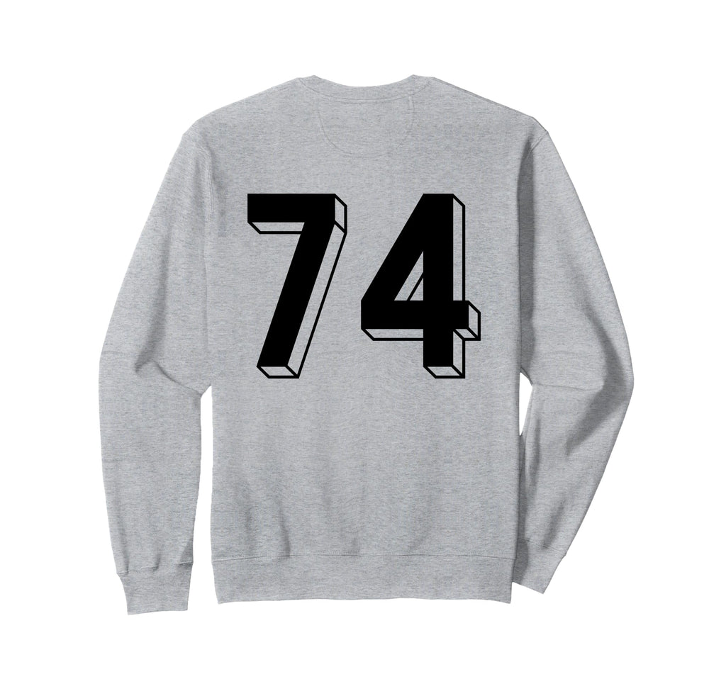 Number 74 Backside 80S 90S Team Sweatshirt - Aesthetic Graphic Men Women - T-Shirt, Sweatshirt, Hoodie