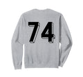Number 74 Backside 80S 90S Team Sweatshirt - Aesthetic Graphic Men Women - T-Shirt, Sweatshirt, Hoodie
