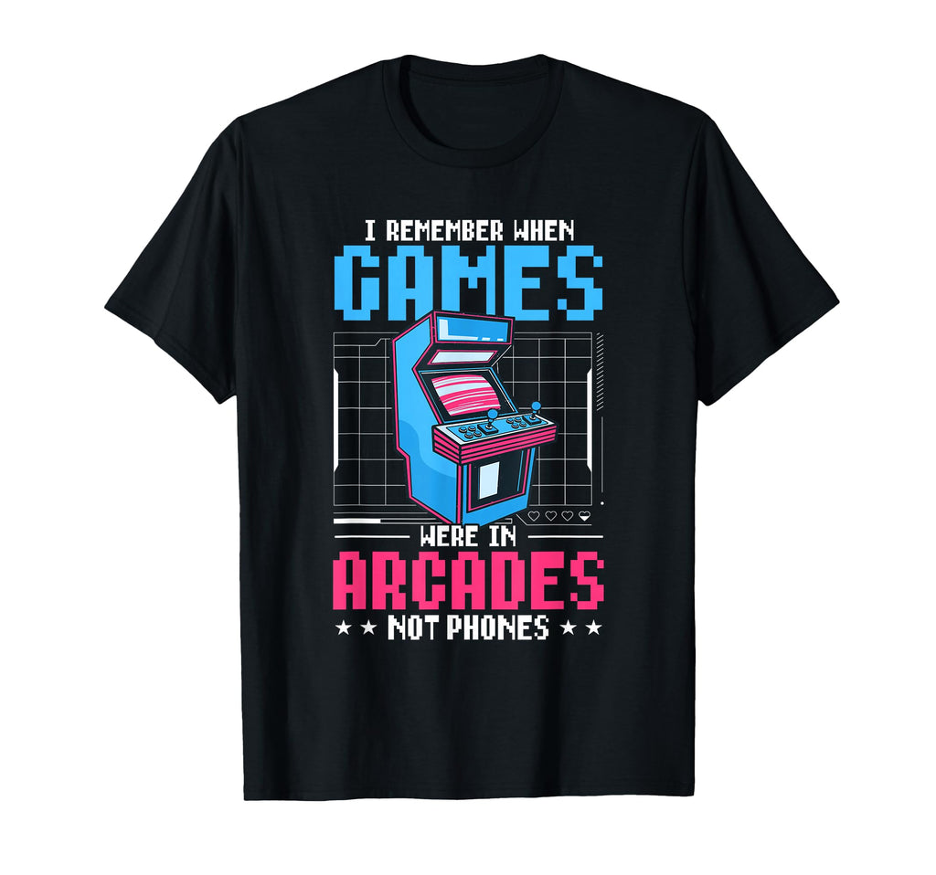 Old School Arcade Gaming I Remember T-Shirt - Novelty Apparel for Adults - T-Shirt, Sweatshirt, Hoodie