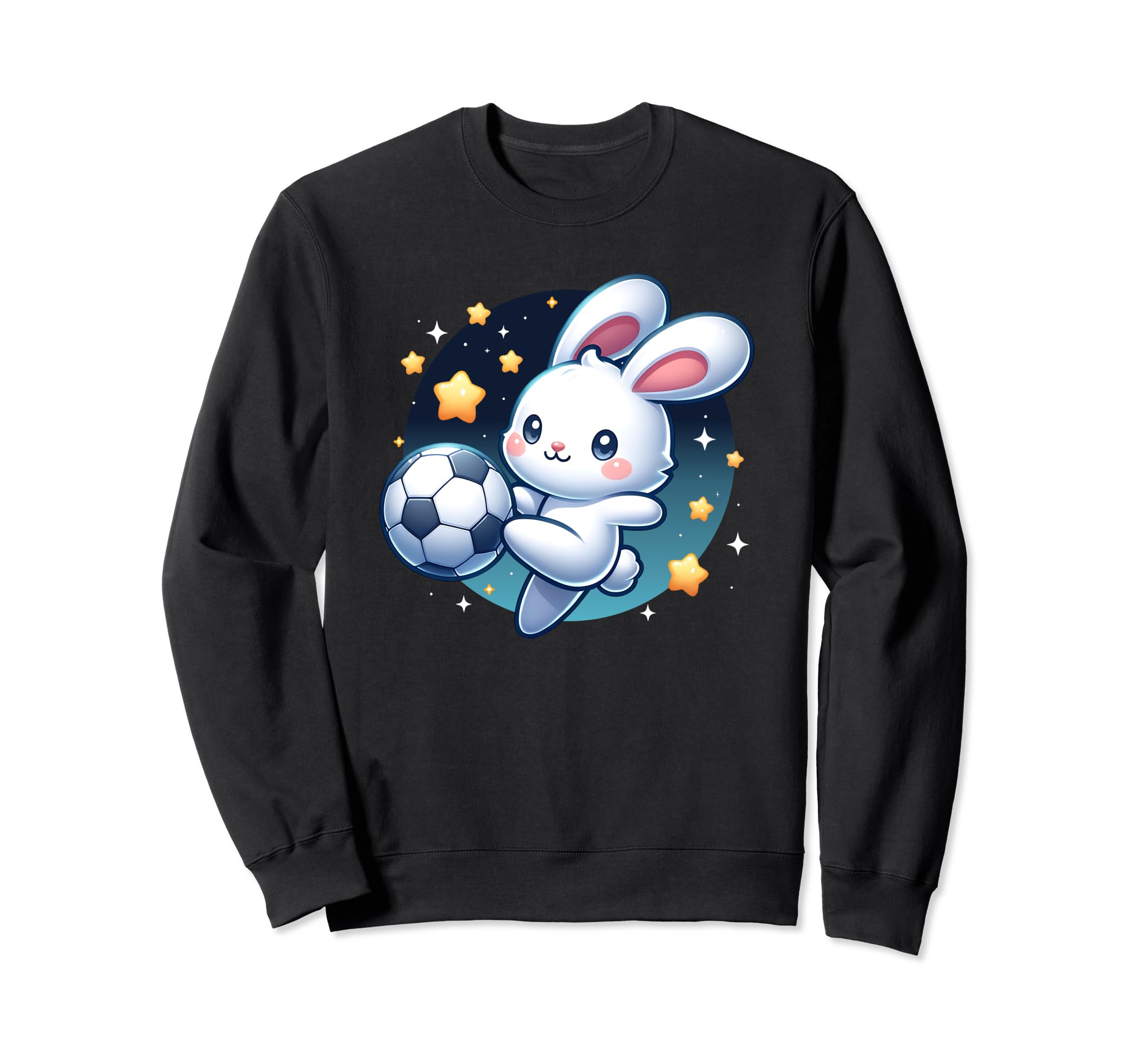 Soccer Player Bunny Rabbit Kicking Sweatshirt - Novelty Apparel for Adults - T-Shirt, Sweatshirt, Hoodie