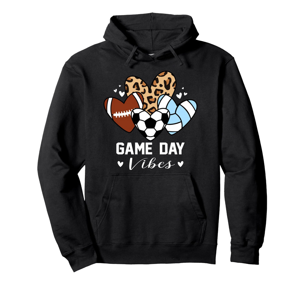 Game Day Vibes Funny Soccer Volleyball Hoodie - Novelty Apparel for Adults - T-Shirt, Sweatshirt, Hoodie
