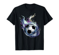 Blue Fire Soccer Ball Liquid Motion T-Shirt - Trendy Graphic Unisex - T-Shirt, Sweatshirt, Hoodie