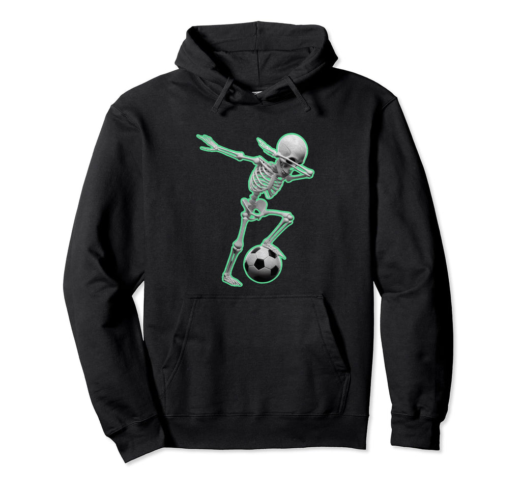 Dabbing Skeleton Soccer Spooky Season Hoodie - Novelty Apparel Unisex - T-Shirt, Sweatshirt, Hoodie