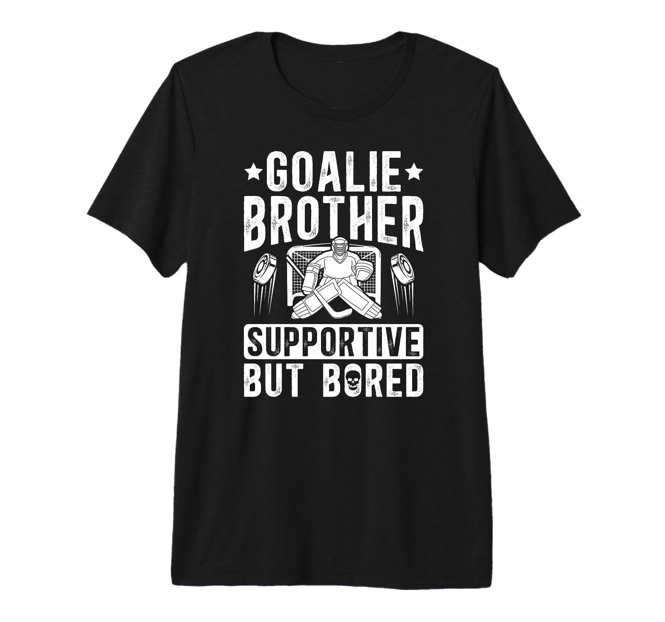Hockey Goalie Brother Supportive T-Shirt - Aesthetic Graphic for Adults - T-Shirt, Sweatshirt, Hoodie