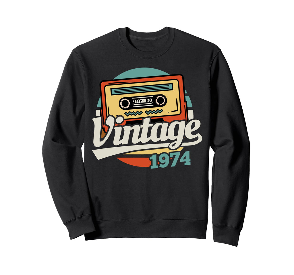 1974 Birthday Cassette Tape Gift Sweatshirt - Unique Graphic for Adults - T-Shirt, Sweatshirt, Hoodie