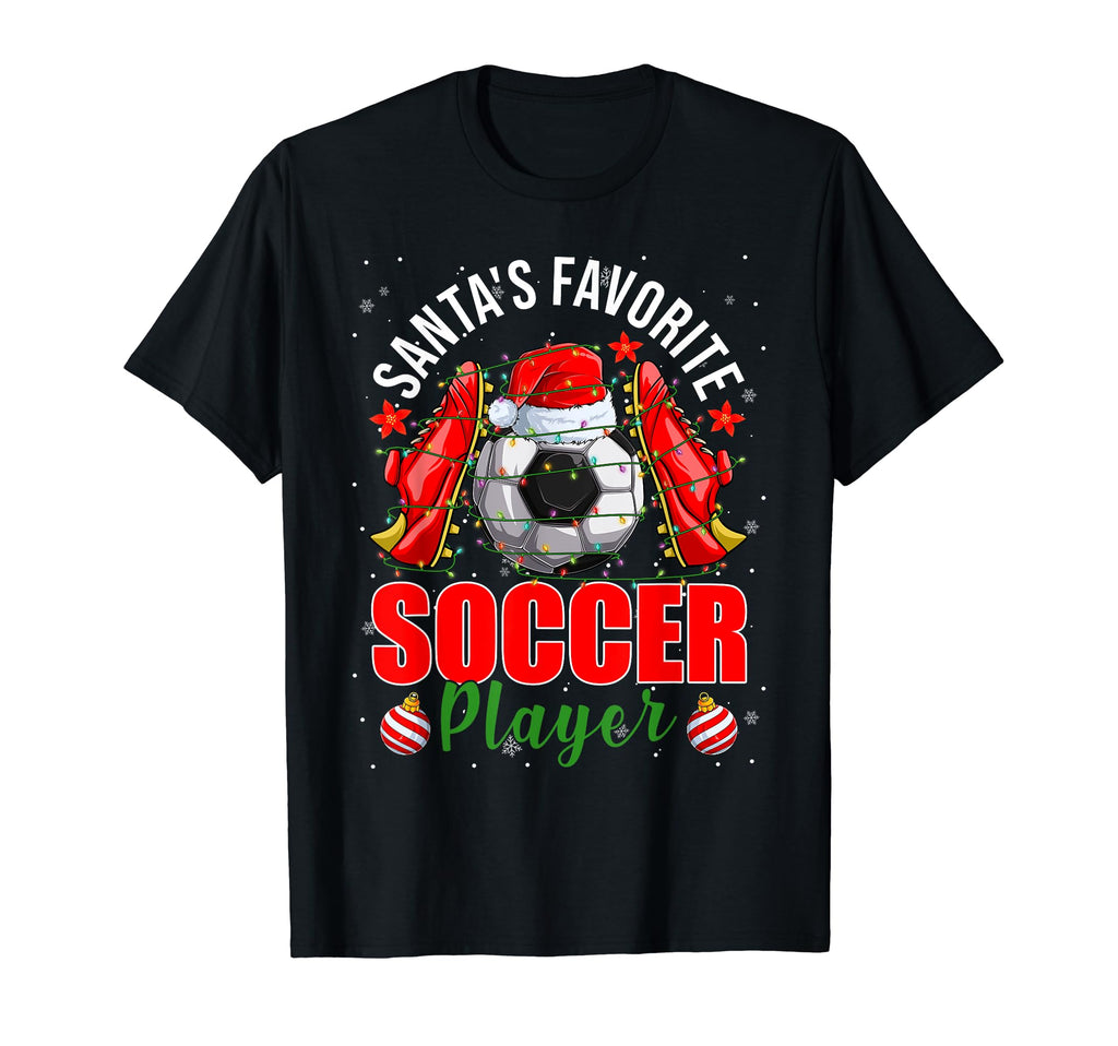Funny Santas Favorite Soccer Player T-Shirt - Graphic Print for Adults - T-Shirt, Sweatshirt, Hoodie
