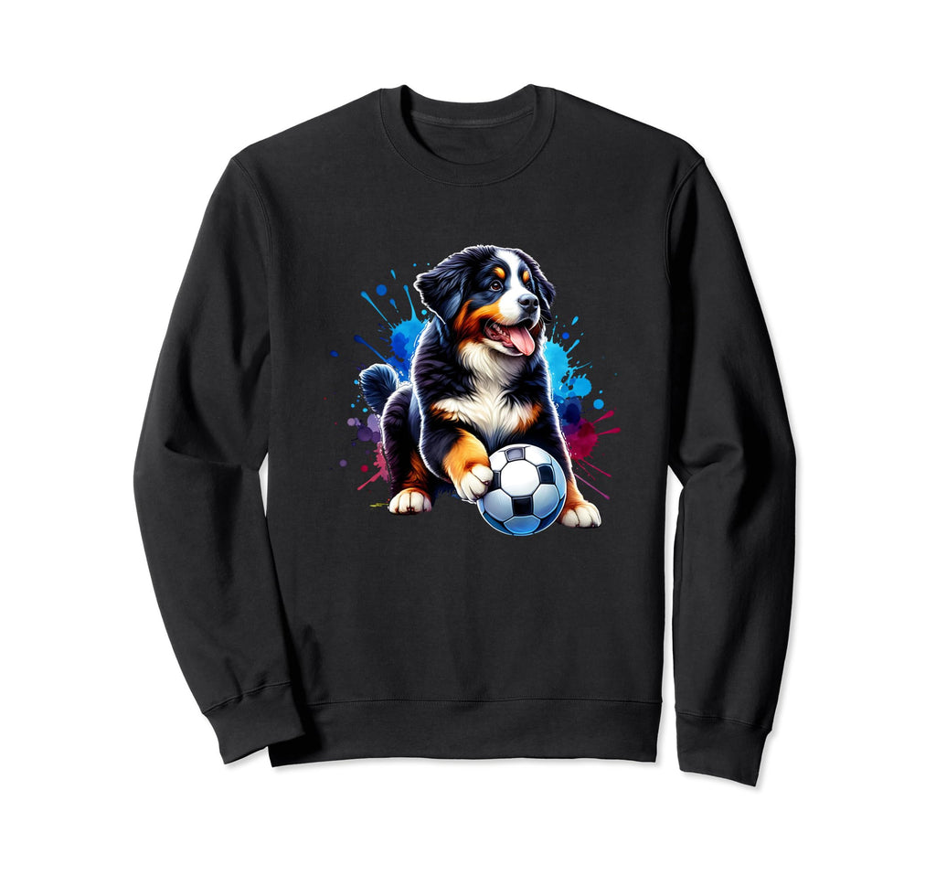 Bernese Mountain Dog Soccer Sweatshirt - Casual Everyday Wear Men Women - T-Shirt, Sweatshirt, Hoodie
