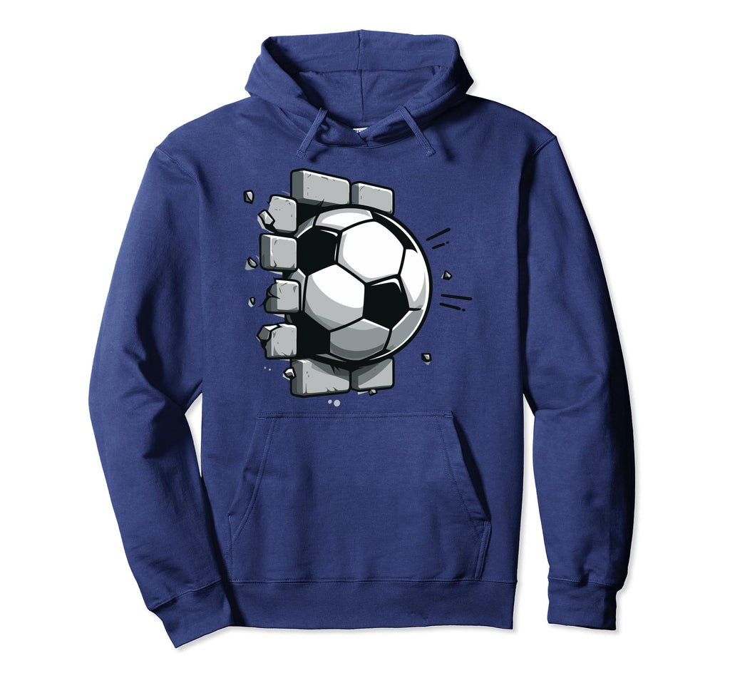 Soccer Ball Break Wall Soccer Sports Hoodie - Trendy Graphic for Adults - T-Shirt, Sweatshirt, Hoodie