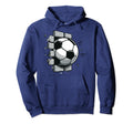 Soccer Ball Break Wall Soccer Sports Hoodie - Trendy Graphic for Adults - T-Shirt, Sweatshirt, Hoodie