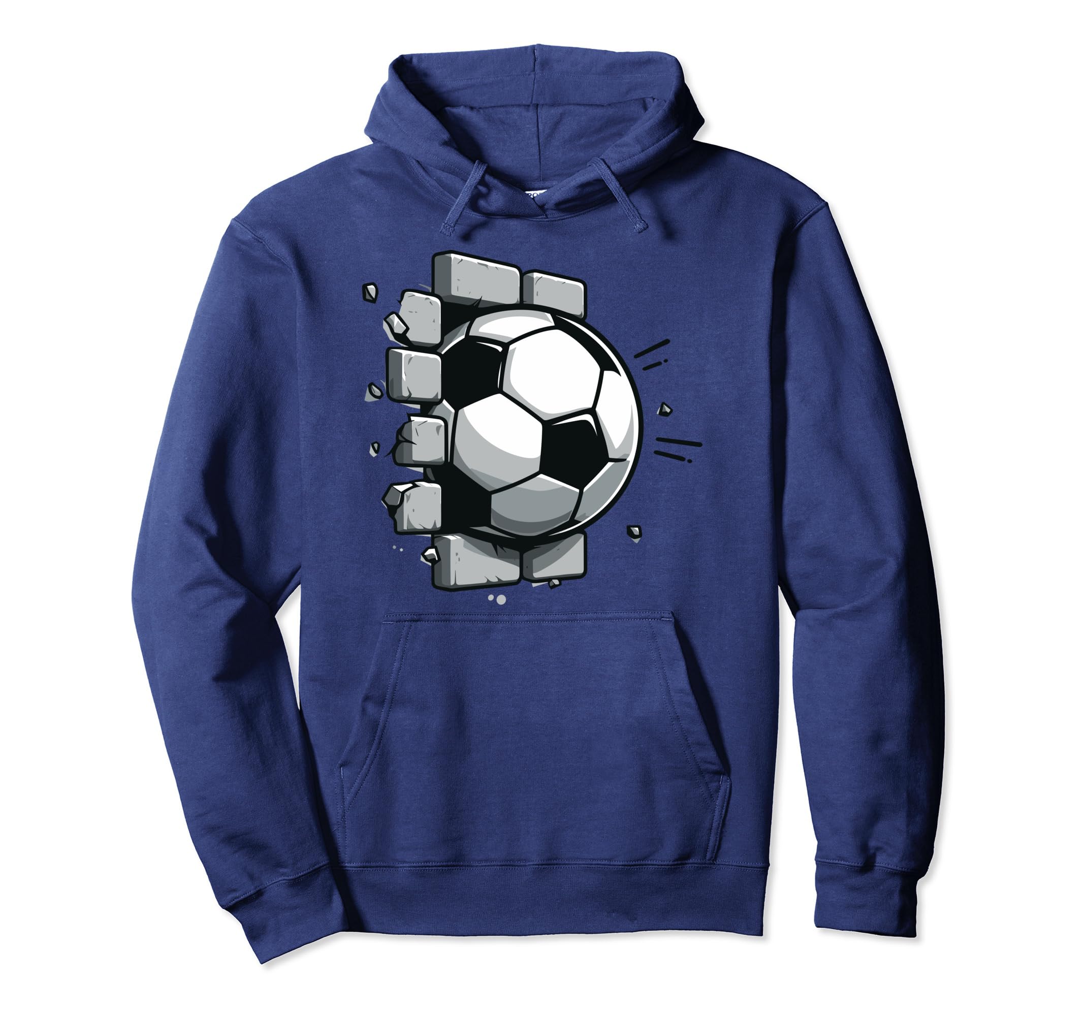 Soccer Ball Break Wall Soccer Sports Hoodie - Trendy Graphic for Adults - T-Shirt, Sweatshirt, Hoodie