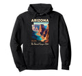 Arizona Grand Canyon State Map Souvenir Hoodie - Aesthetic Graphic Unisex - T-Shirt, Sweatshirt, Hoodie